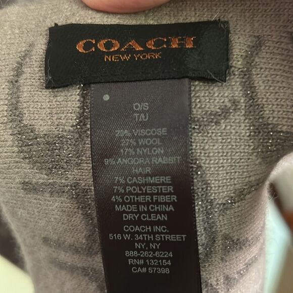 COACH  Gray Scarf - Picture 5 of 7